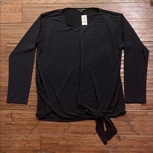 Lane Bryant Navy Long SleeveTunic with Bottom Tie Knot Size 14/16